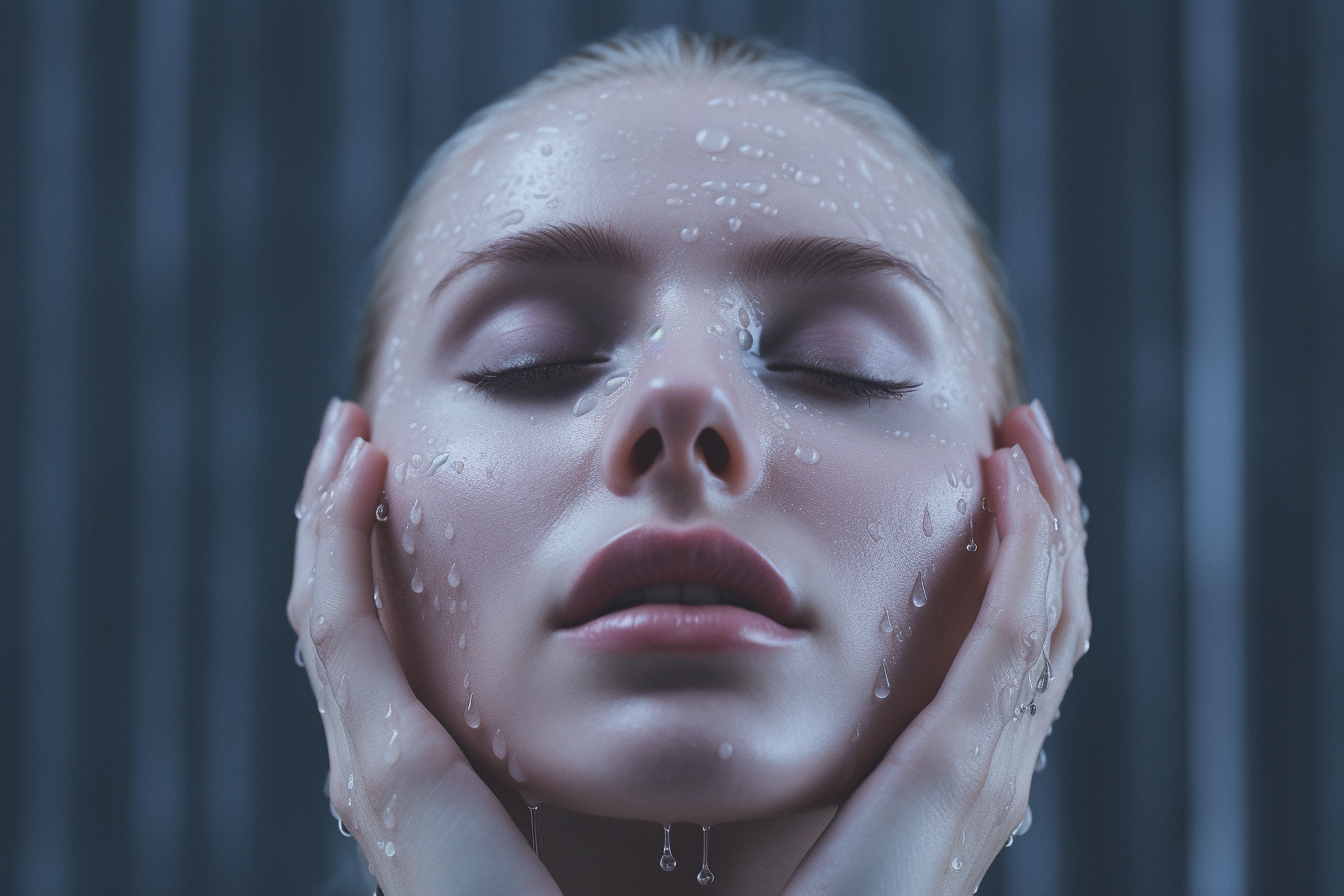 kobieta w trakcie głębokiego oczyszczania twarzy