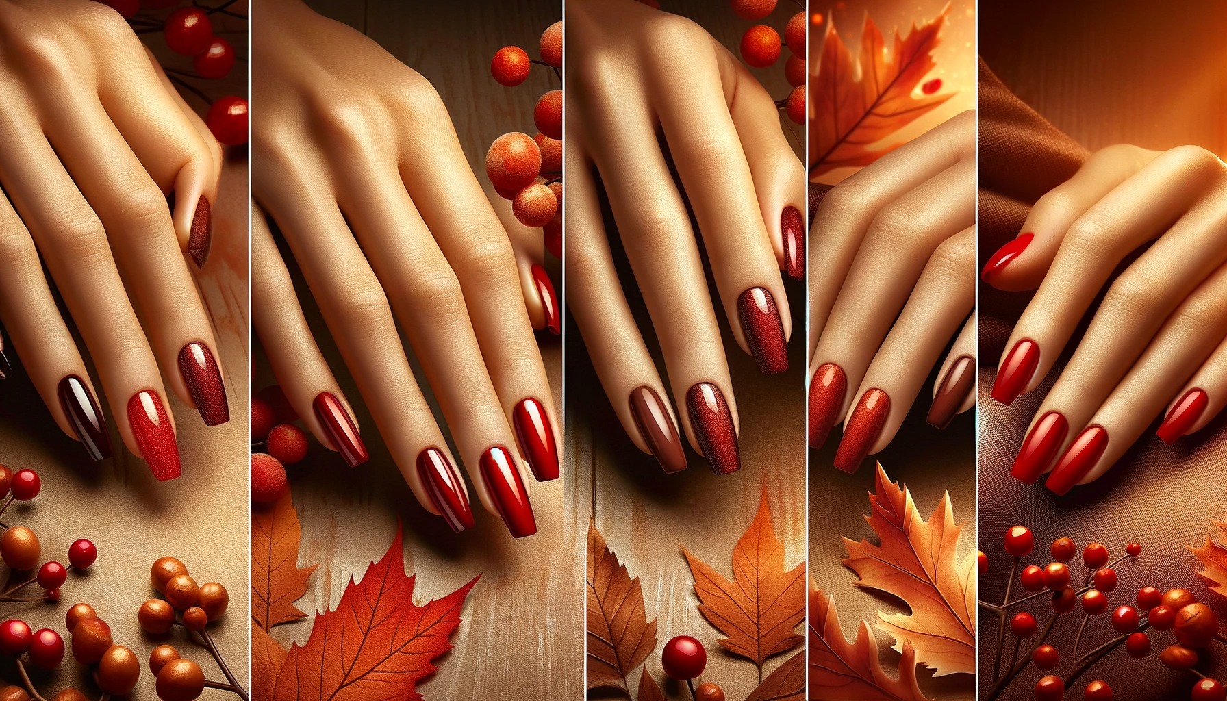 czerwień kolor manicure jesień