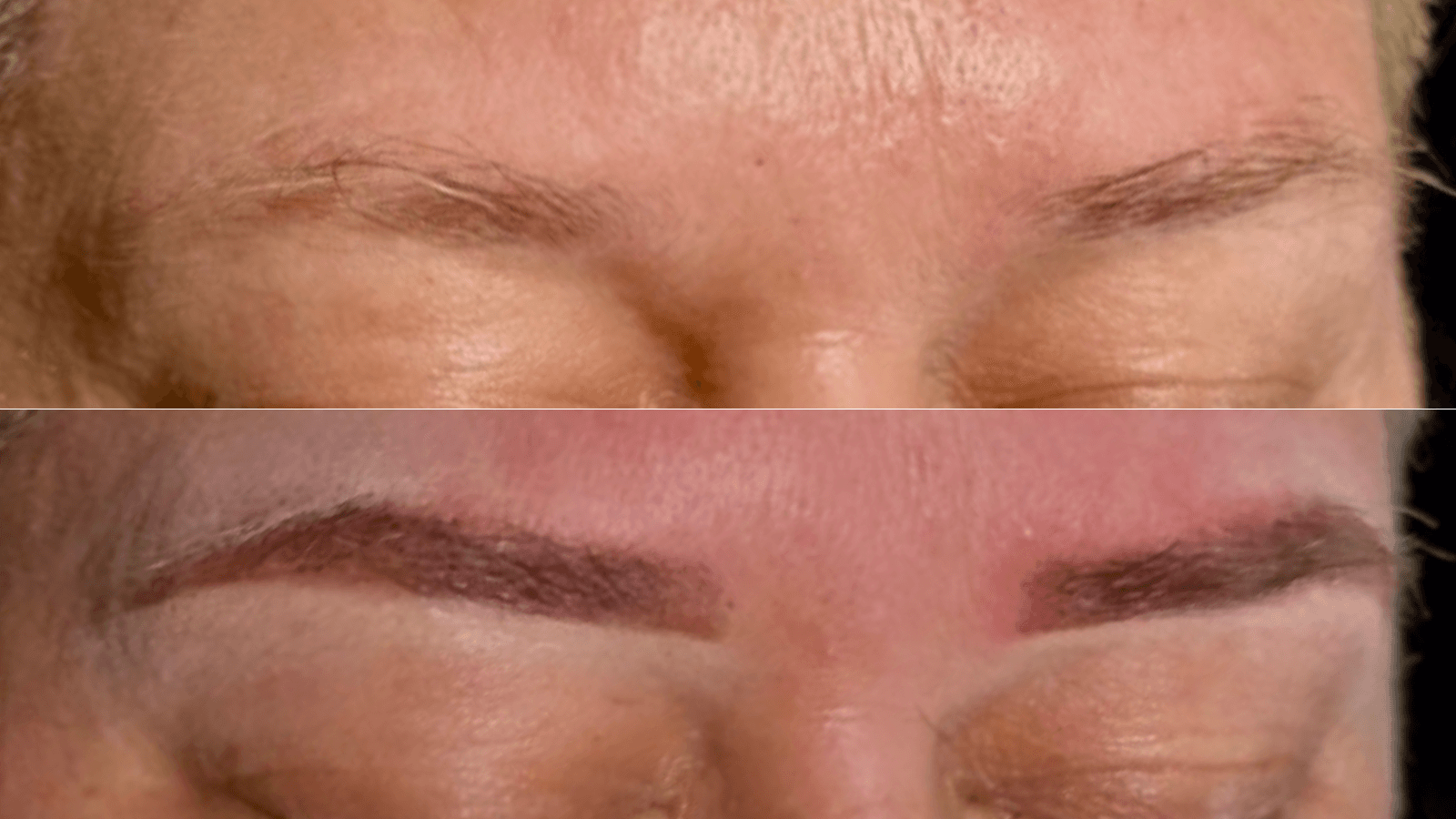 efekt henny pudrowej przed i po w salonie urody health and beauty w Krakowie