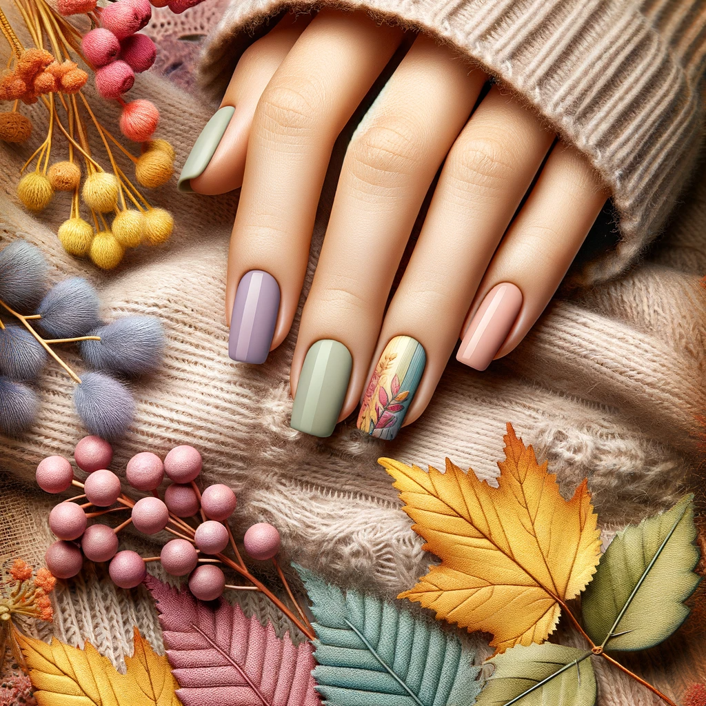 paznokcie pastelowe na jesień