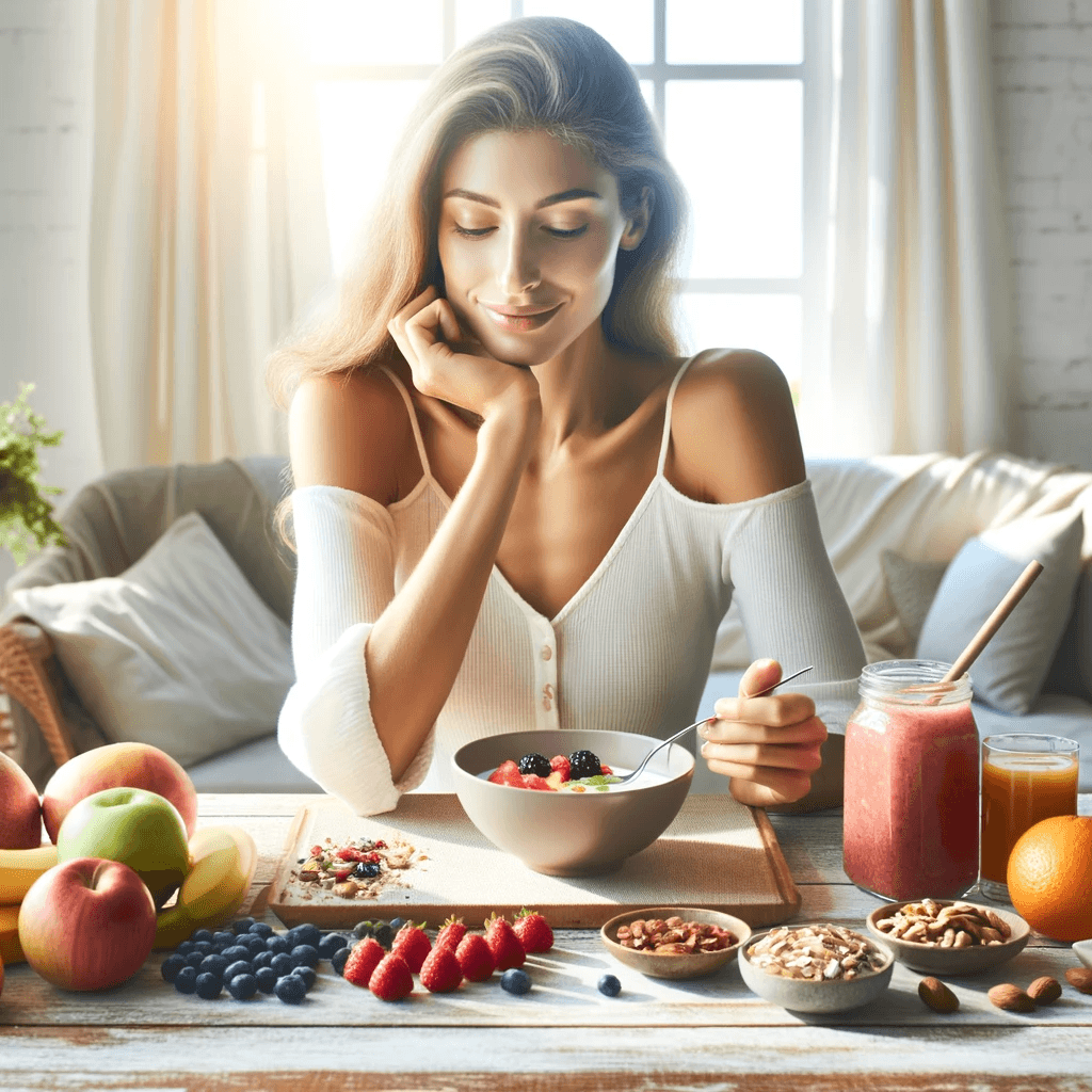 kobieta w trakcie zdrowego śniadania
