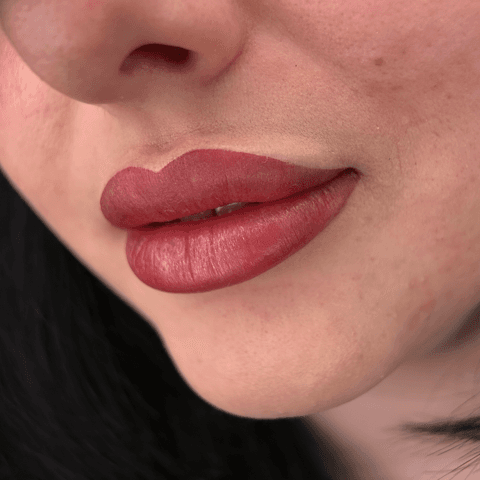 efekt zabiegu makijaż permanentny usta w Krakowie