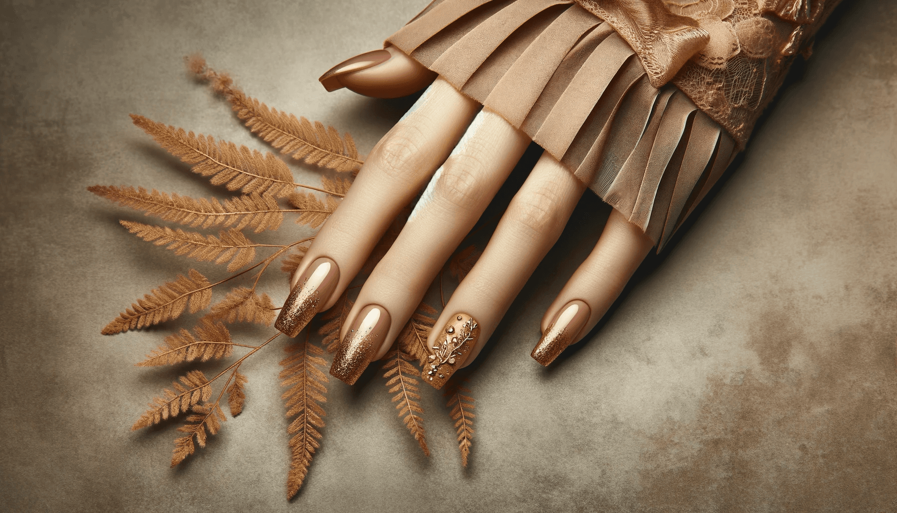 złoty kolor trend paznokcie 2023