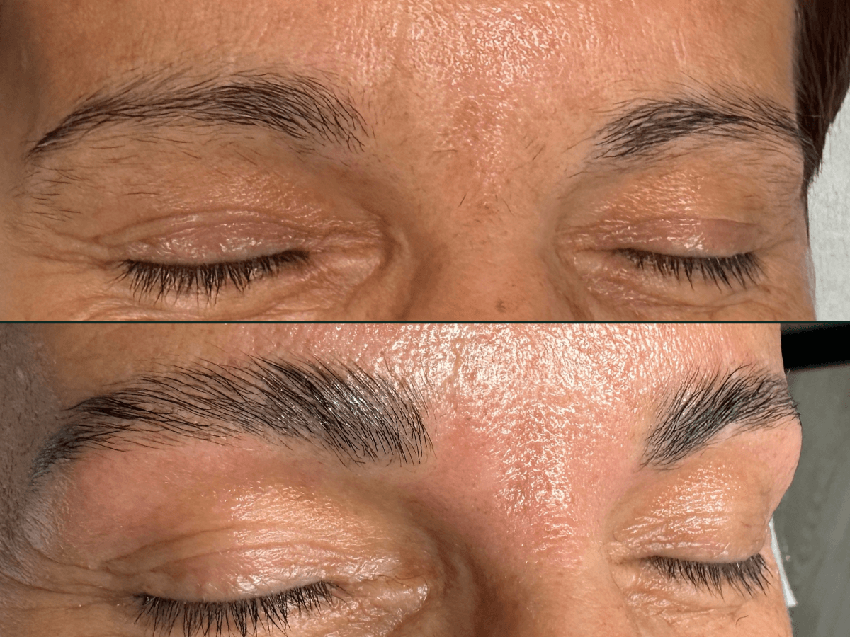 efekt laminowania brwi w salonie urody w Krakowie