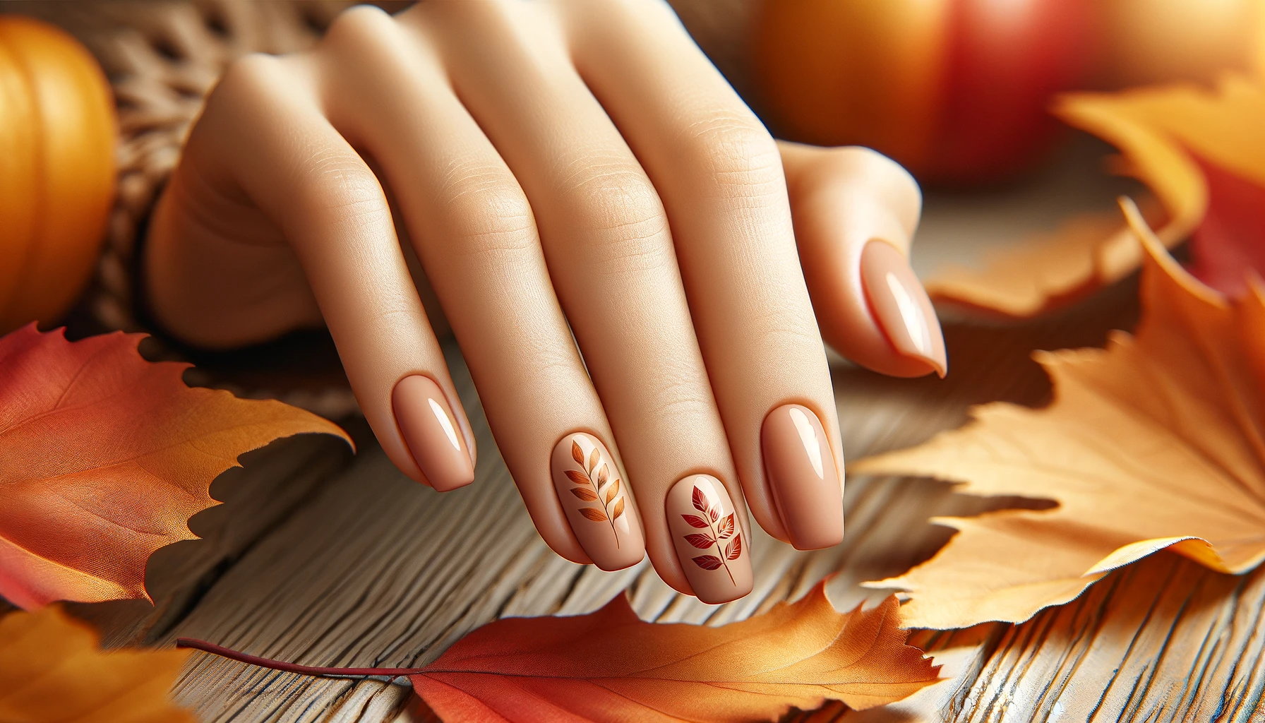 zdobienia paznokci jesiennych liscie