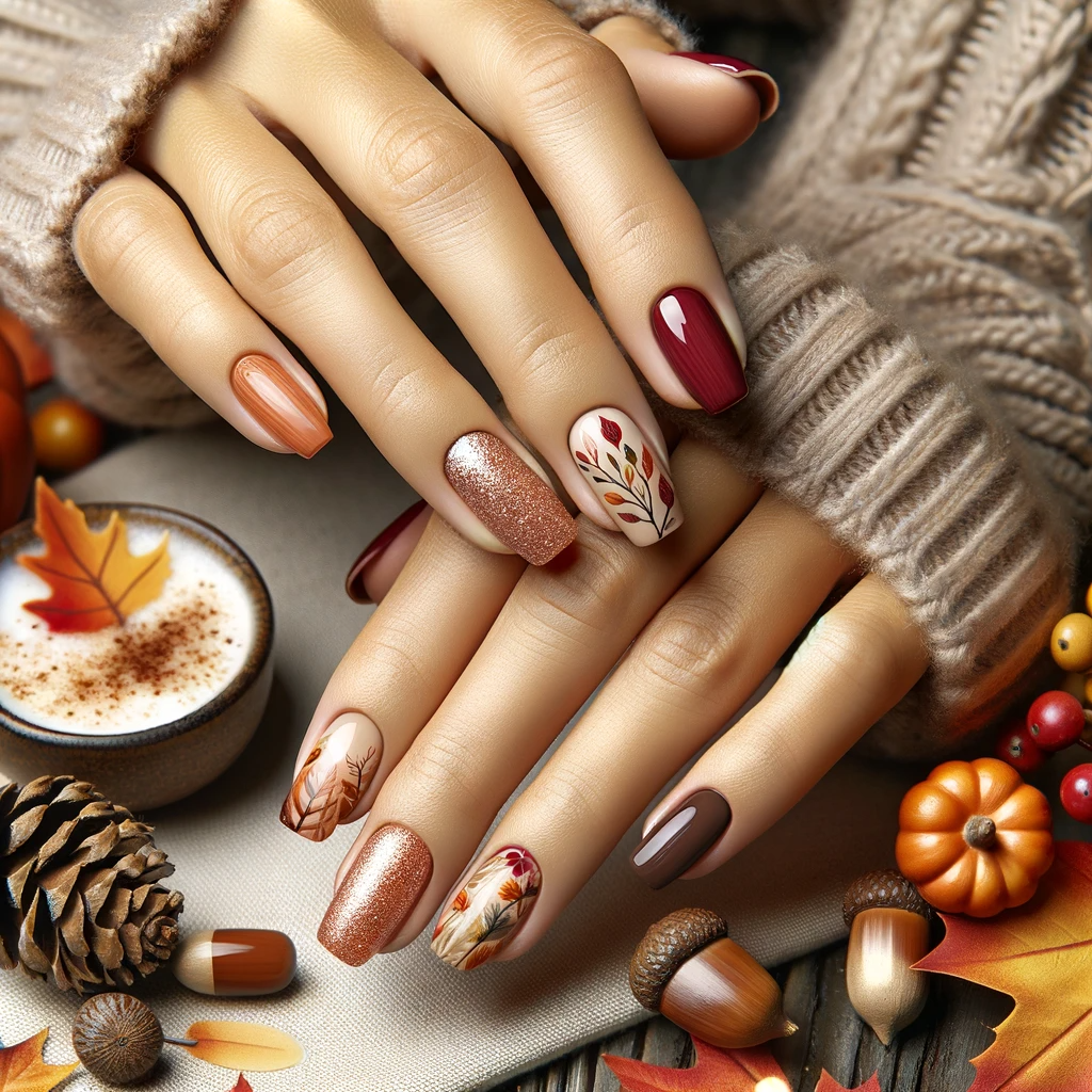 intensywne kolory manicure na jesien trendy