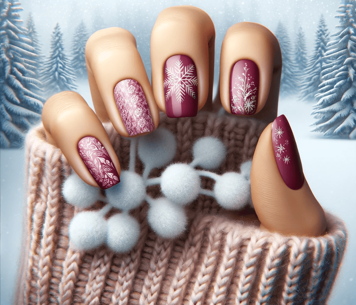 paznokcie hybrydowe w koloru roku Viva Magenta