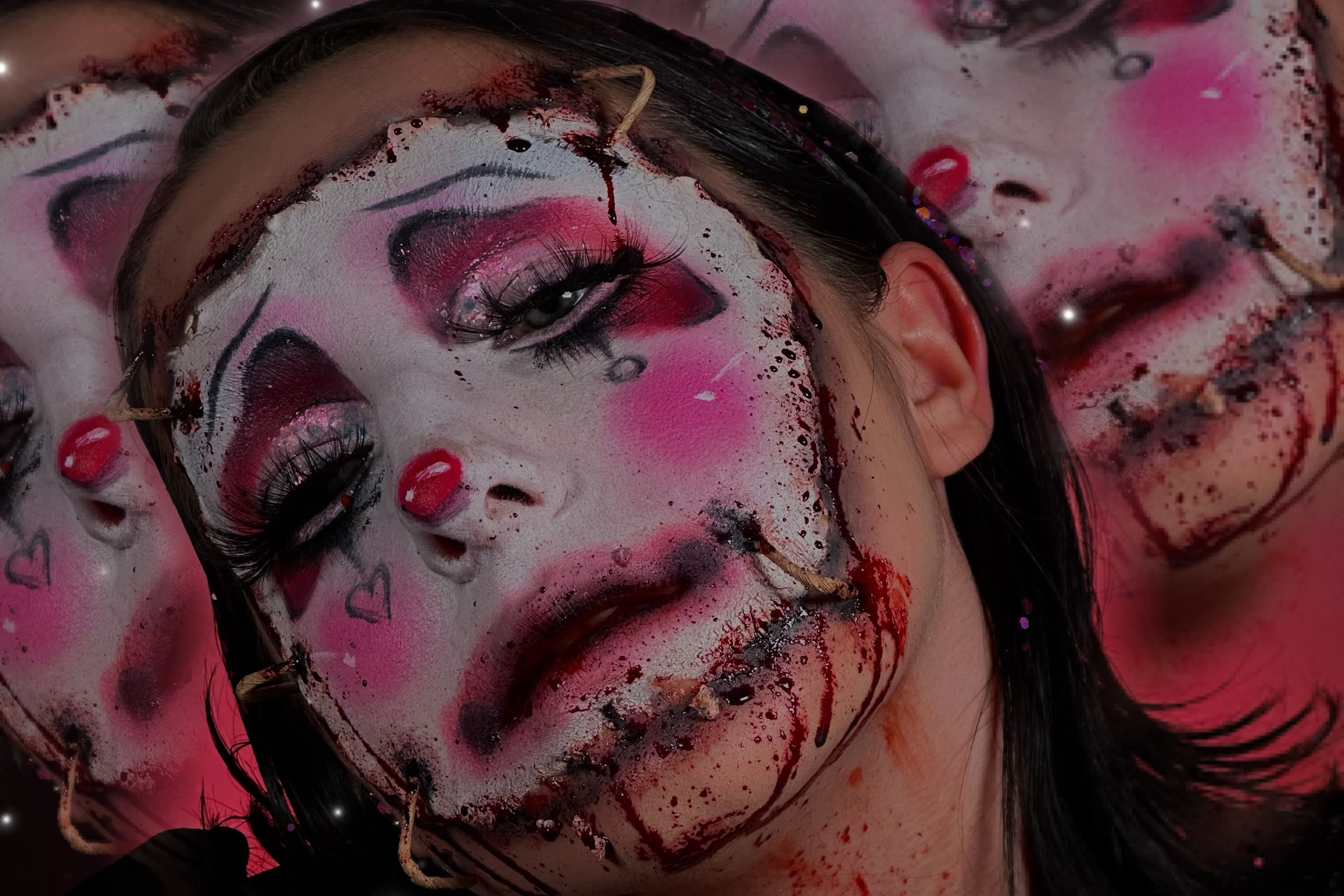 makijaż na halloween twarz