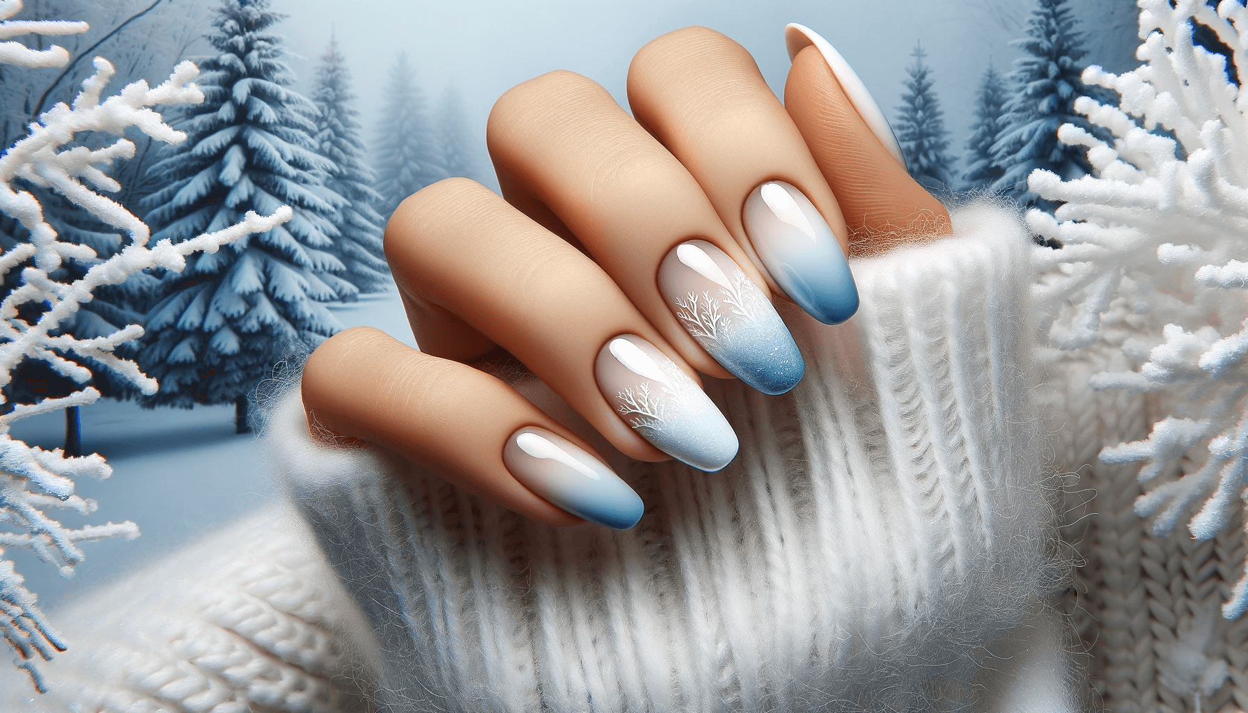 modne paznokcie ombre w sezonie zimowym 2023