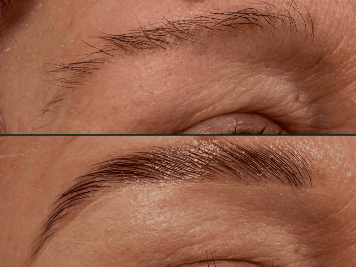 Efekt laminacji lewej brwi w Health and beauty Kraków