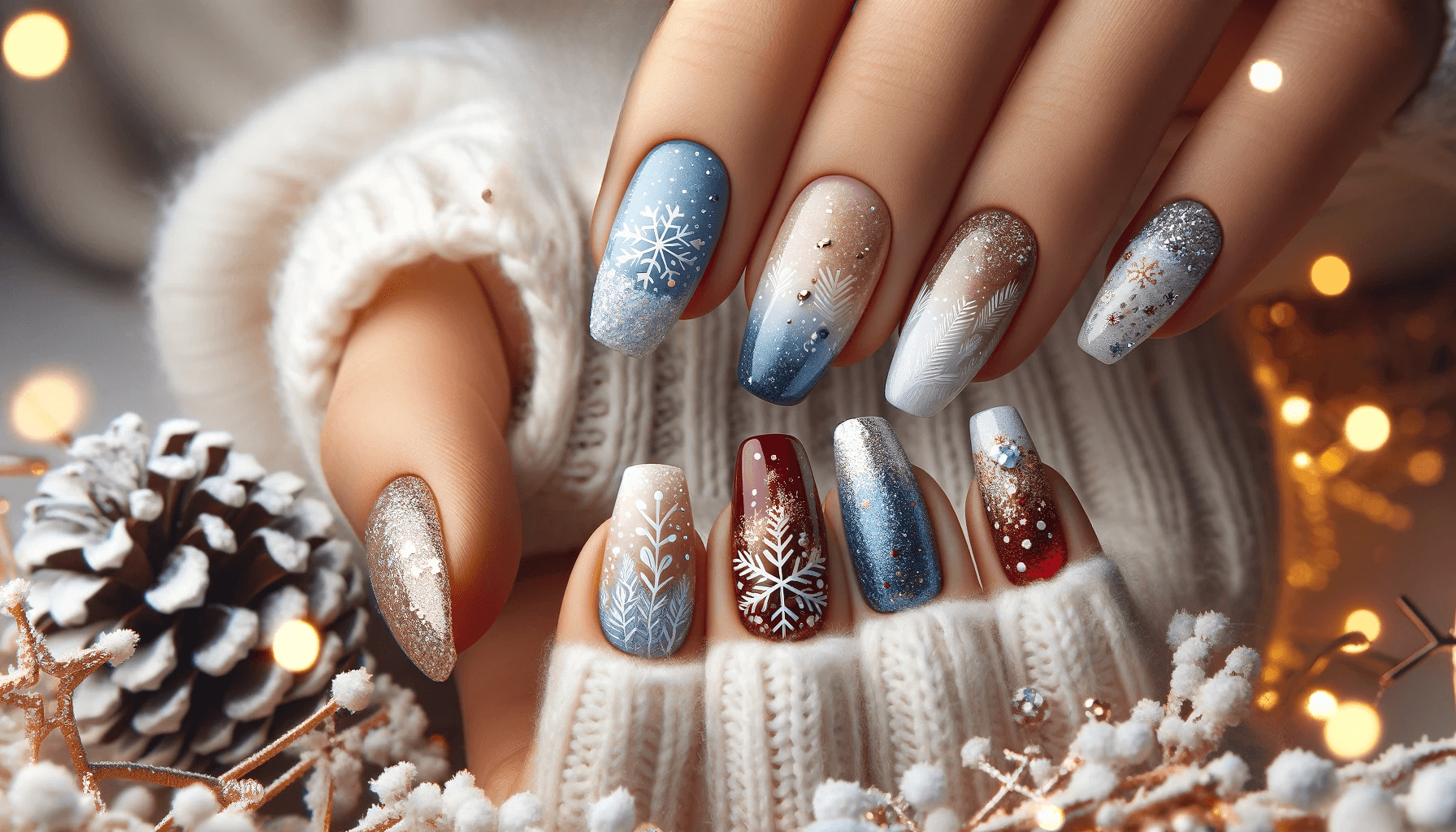 stylizacja paznokci na święta i nowy rok modne w roku 2023