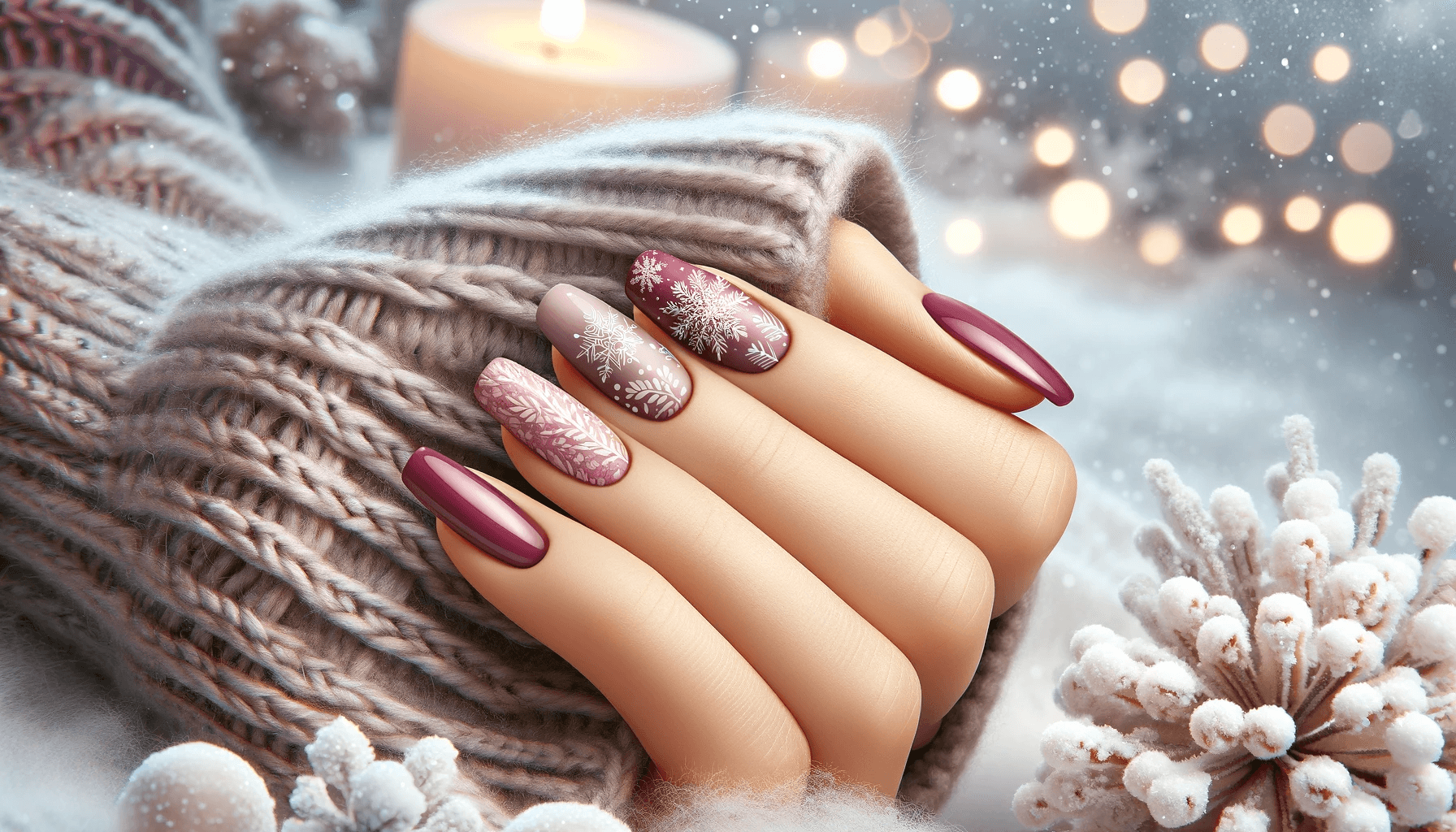 modne paznokcie hybrydowe w koloru roku Viva Magenta