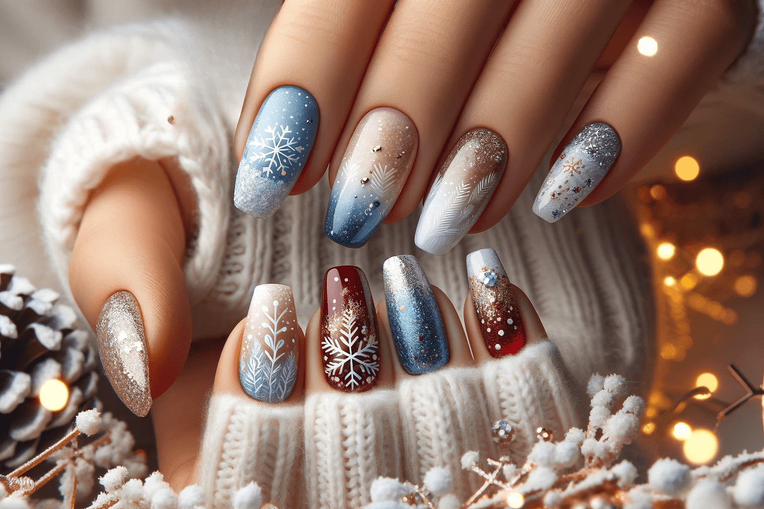 stylizacja paznokci na święta i nowy rok modne w roku 2023