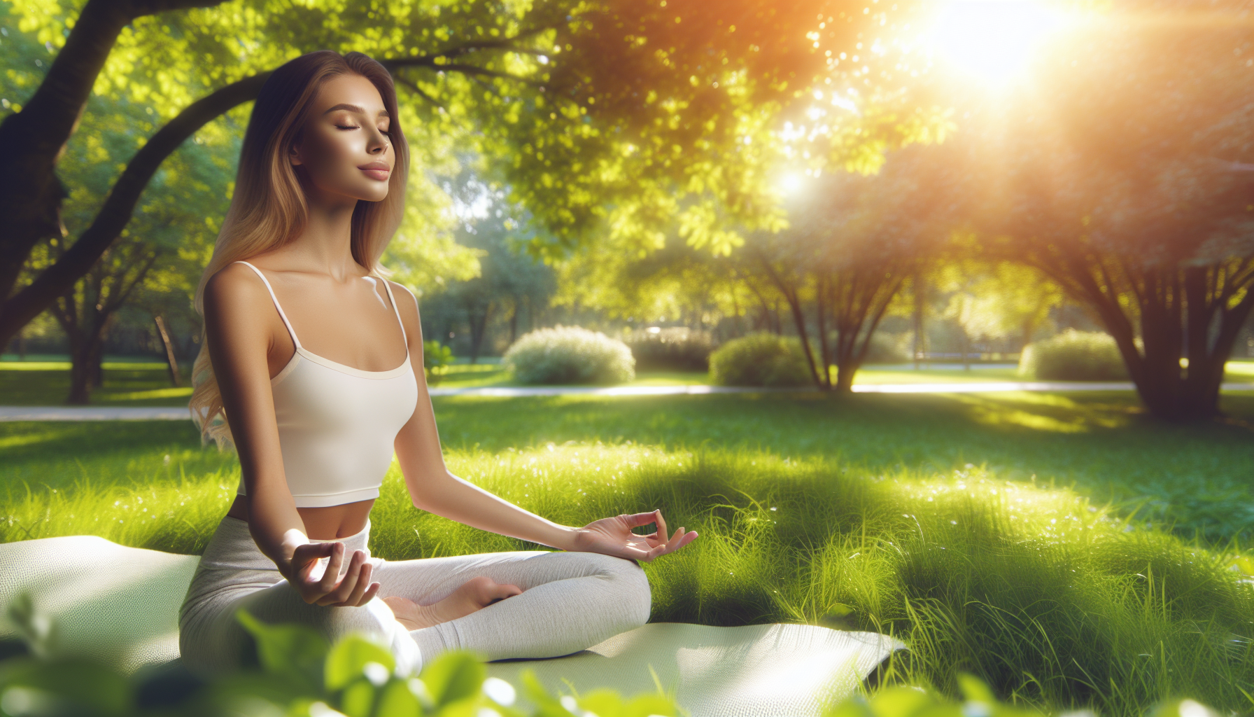 kobieta relaksuje sie poprzez medytacje